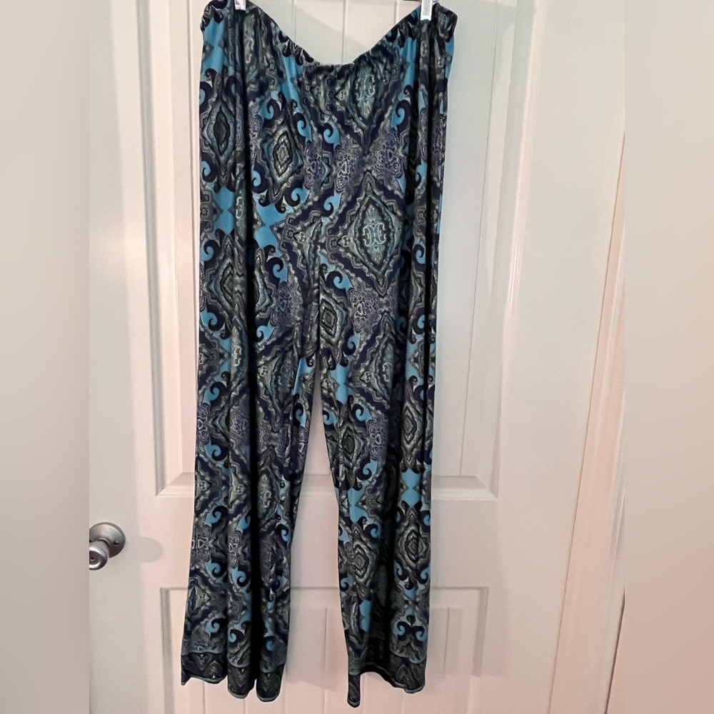 Live and Let Live Multi Colored Stretch Wide Leg Pants